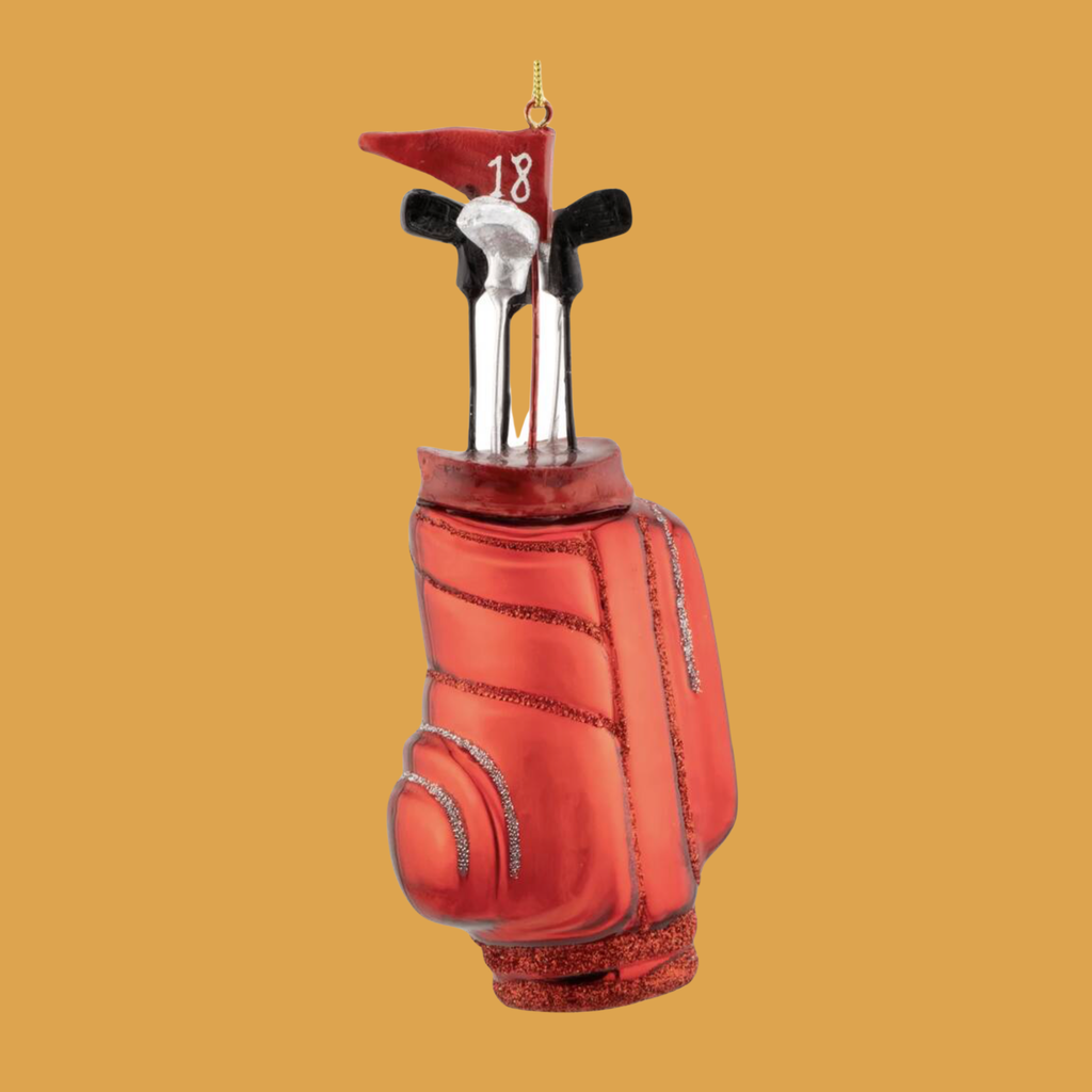 Red Golf Bag Christmas Bauble