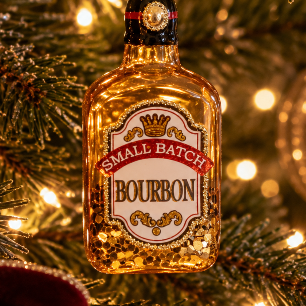 Bourbon Whiskey Bottle Christmas Bauble