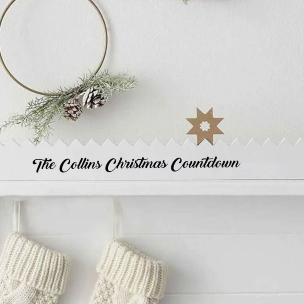 Personalised Wooden Christmas Countdown Advent Calendar With Gold Star
