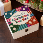 Personalised Colourful Geometric Stars Christmas Eve Box
