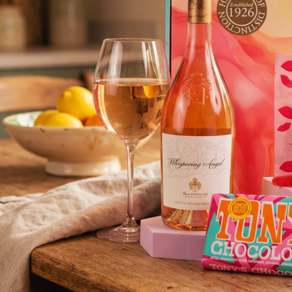 Whispering Angel Rosé Gift Hamper Rosé Wine Chocolate & Sweet Treats