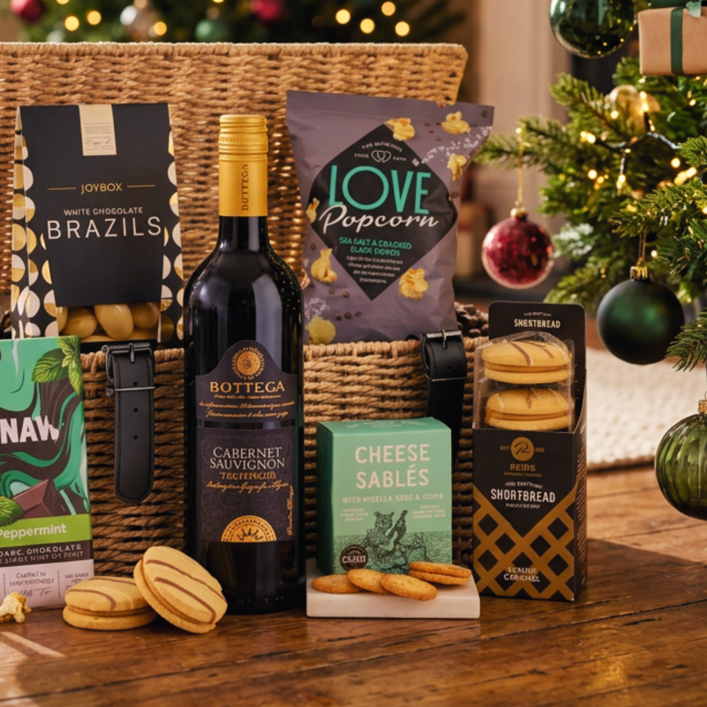 Luxury Festive Wine Hamper, Cabernet Sauvignon, Chocolate & Gourmet Treats