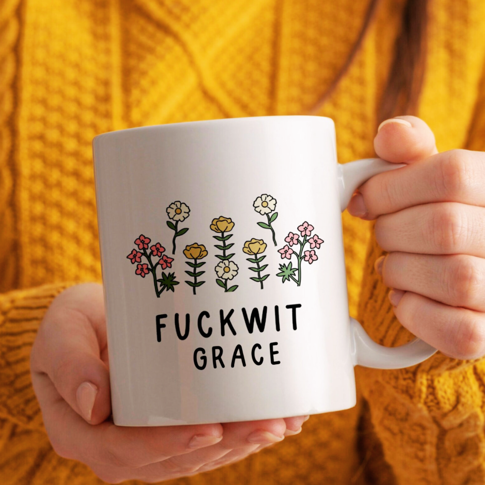 Funny Floral Fuckwit Ceramic Mug