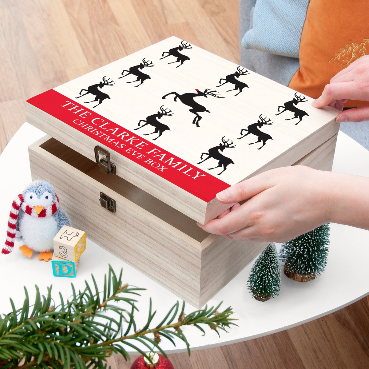 Personalised Reindeer Family Christmas Eve Box