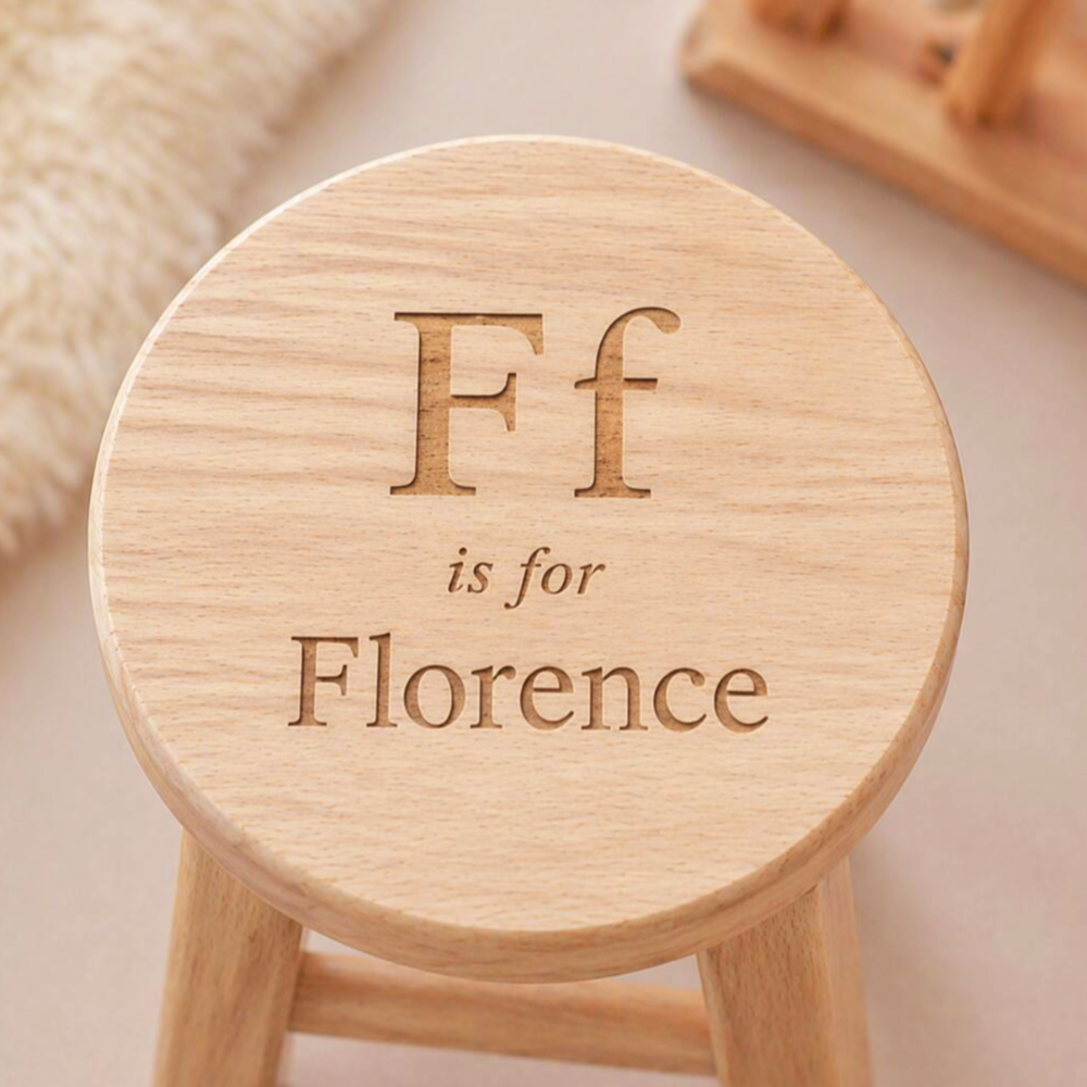 Personalised Big Letter Engraved Children's Stool