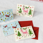 Mini retro Advent Christmas cards featuring 24 doors and festive illustrations