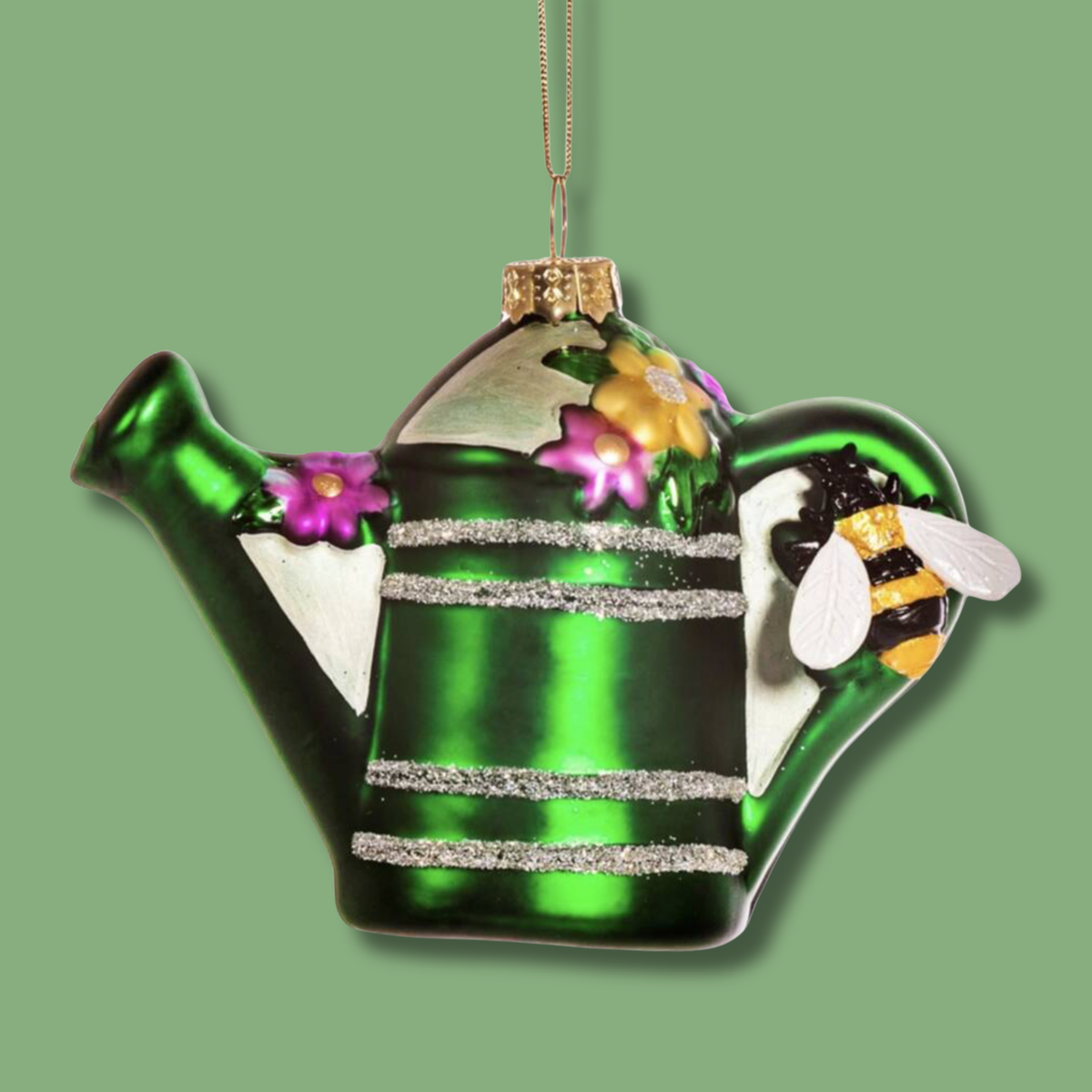 Green Watering Can Christmas Bauble
