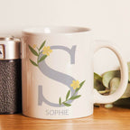 Personalised Floral Initial Mug