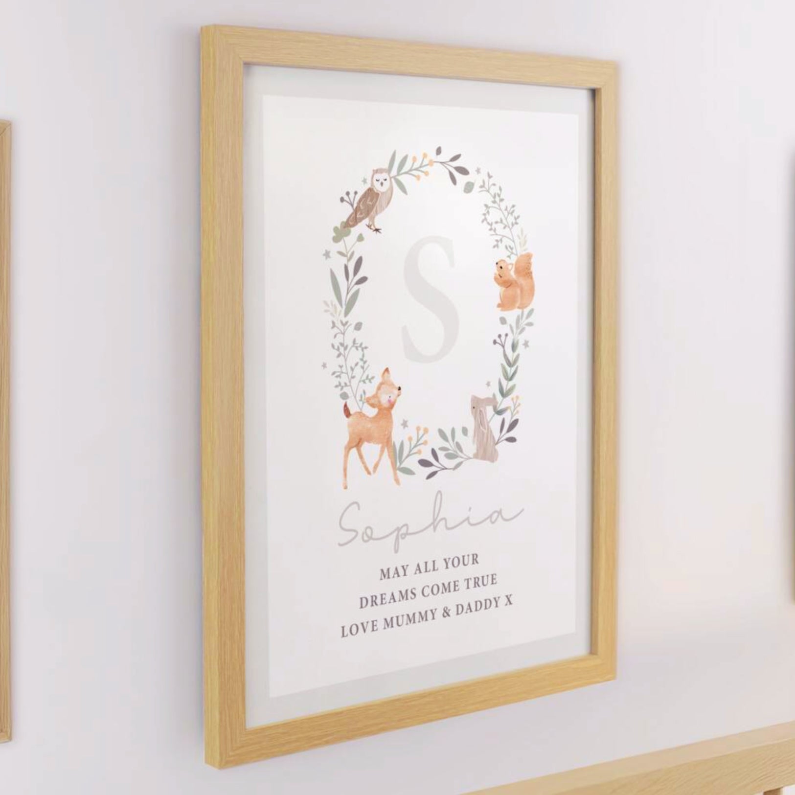 Personalised Woodland Print In A Frame