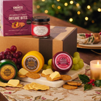 Three Cheese Gift Hamper Luxury Cheddar Biscuits & Chutney Gift Box