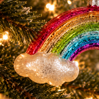 Rainbow with Clouds Christmas Bauble