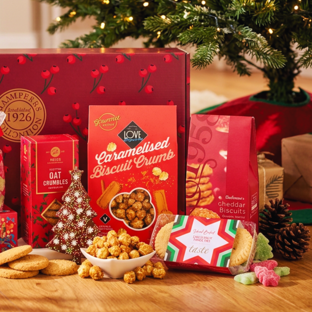 Festive Christmas Gift Box Chocolate Truffles Mince Pies & Sweet Treats
