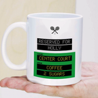 Personalised Tennis Mug Custom Name Gift