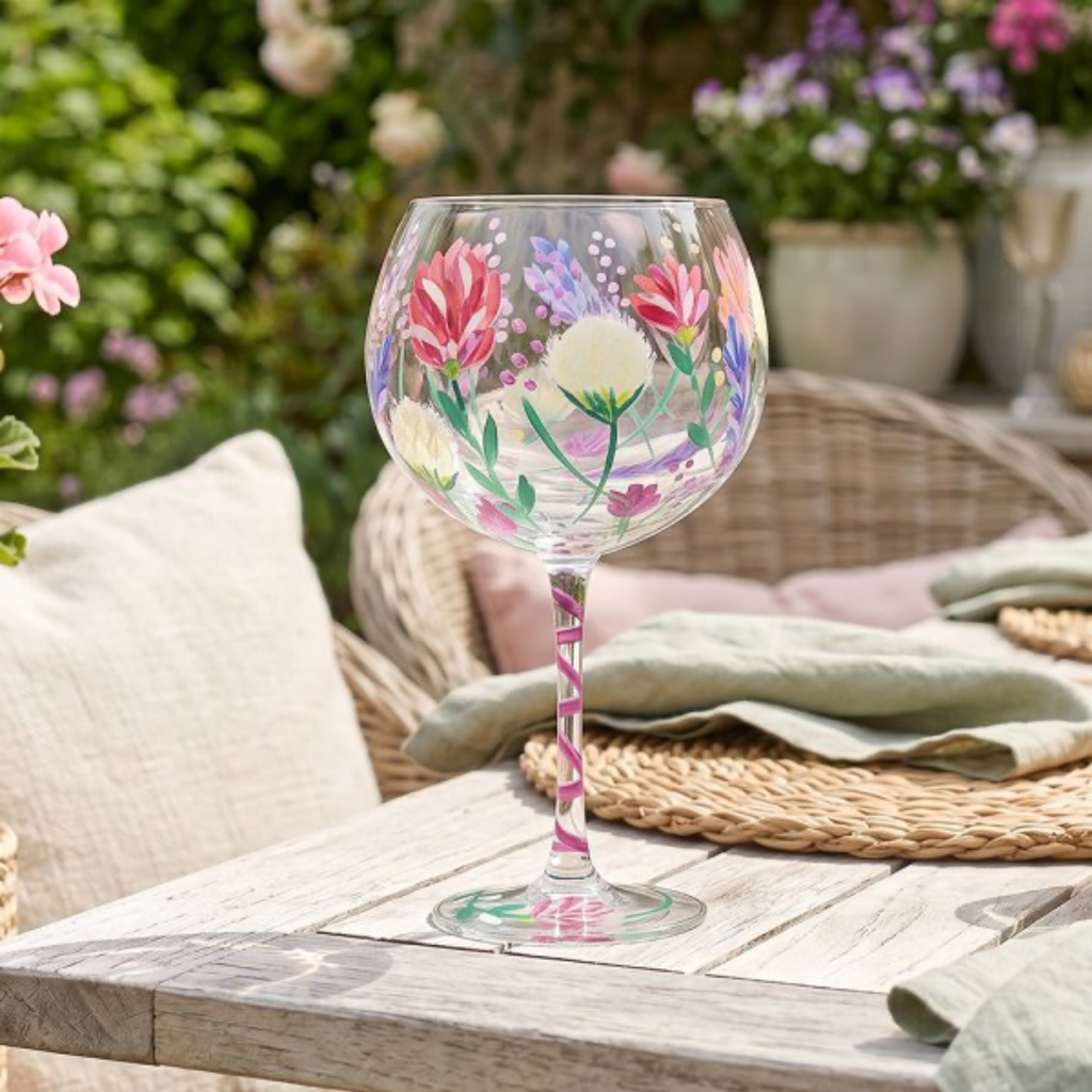 Hand-Painted Hedgerow Gin Glass