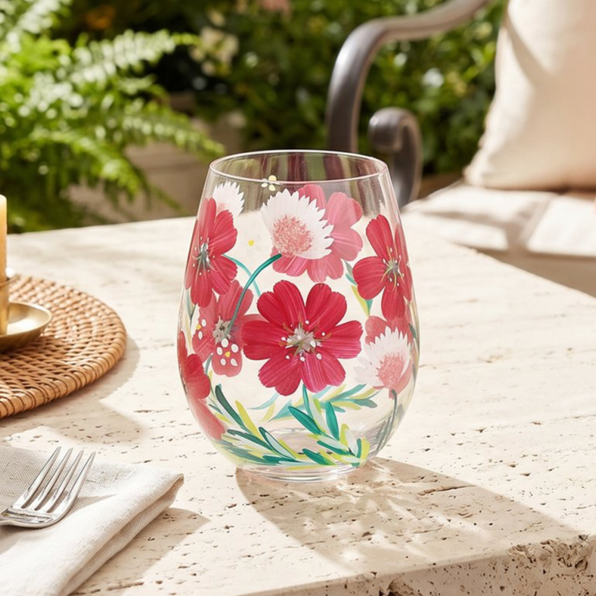Poppies Stemless Glass