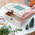 Personalised Ice Blue Snowflake Christmas Eve Box