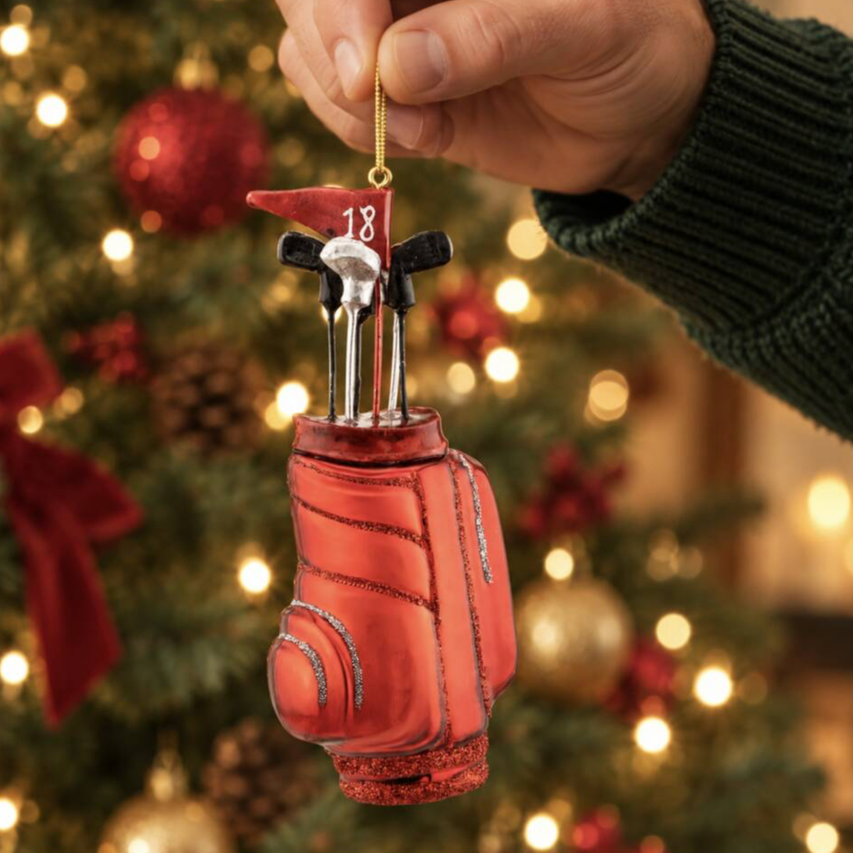 Red Golf Bag Christmas Bauble