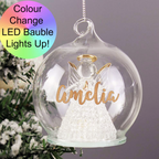 Personalised Christmas LED Angel Bauble