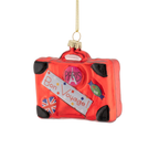 Red Suitcase Glass Christmas Bauble