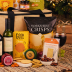 Luxury Wine & Cheese Gift Hamper Two Wines Artisan Cheddar & Gourmet Snacks