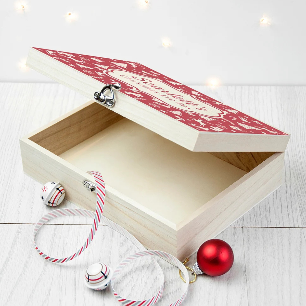 Personalised Festive Pattern Christmas Eve Box