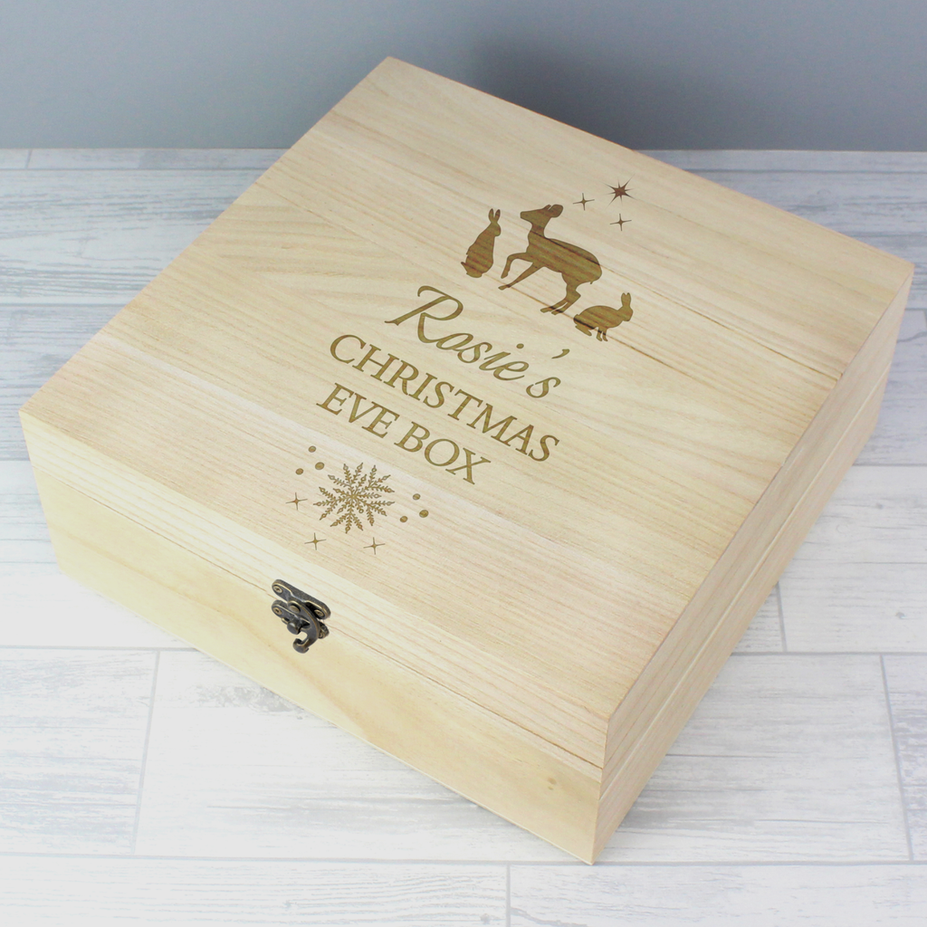 Personalised Christmas Large Wooden Keepsake Box