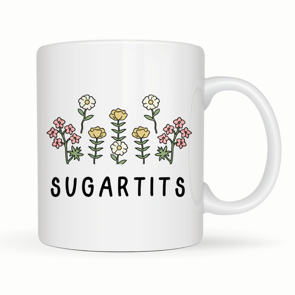 Funny Floral Sugartits Ceramic Mug