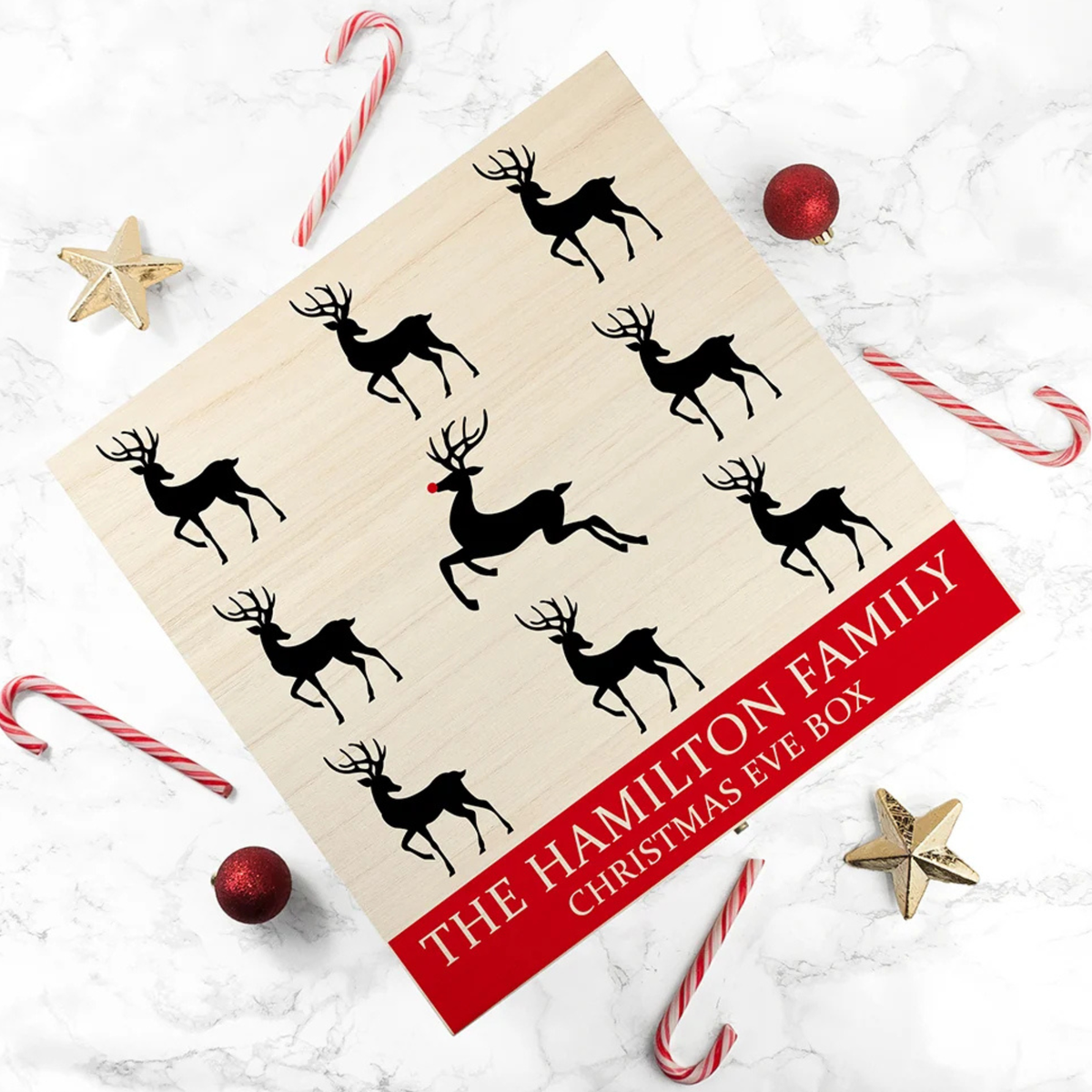 Personalised Reindeer Family Christmas Eve Box