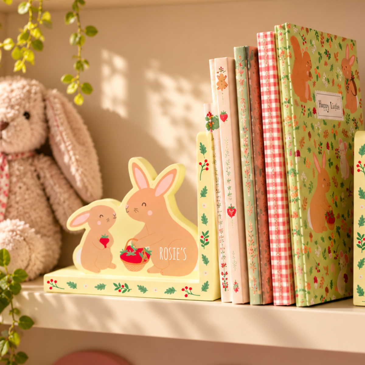 Personalised Bunny Rabbit Wooden Bookends