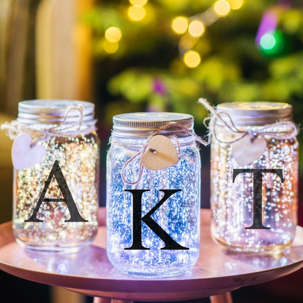 Personalised Light Up LED Monogram Jar