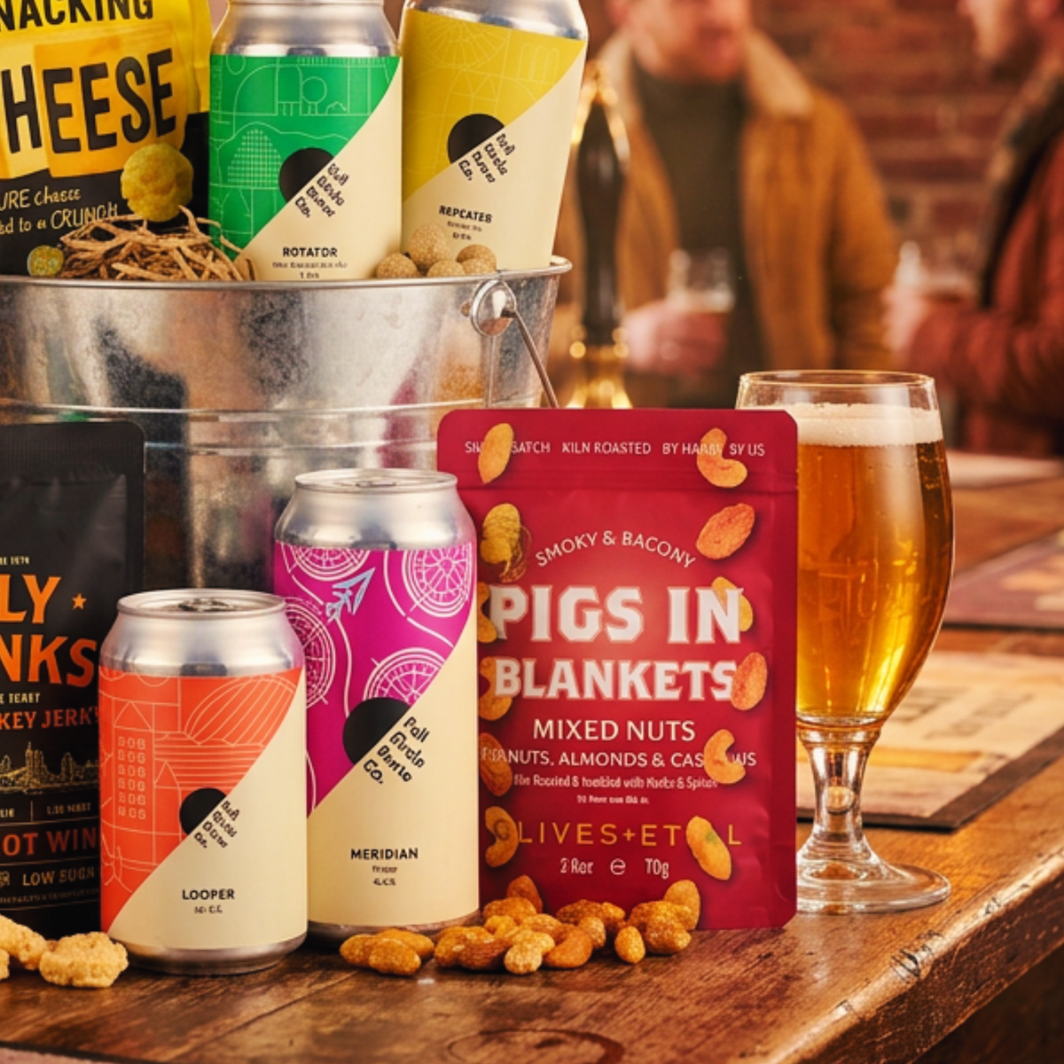 Bucket Of Beer Hamper Craft Beer Crisps & Snacks Gift Set