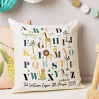 Personalised Safari Animals Alphabet Cushion Cover