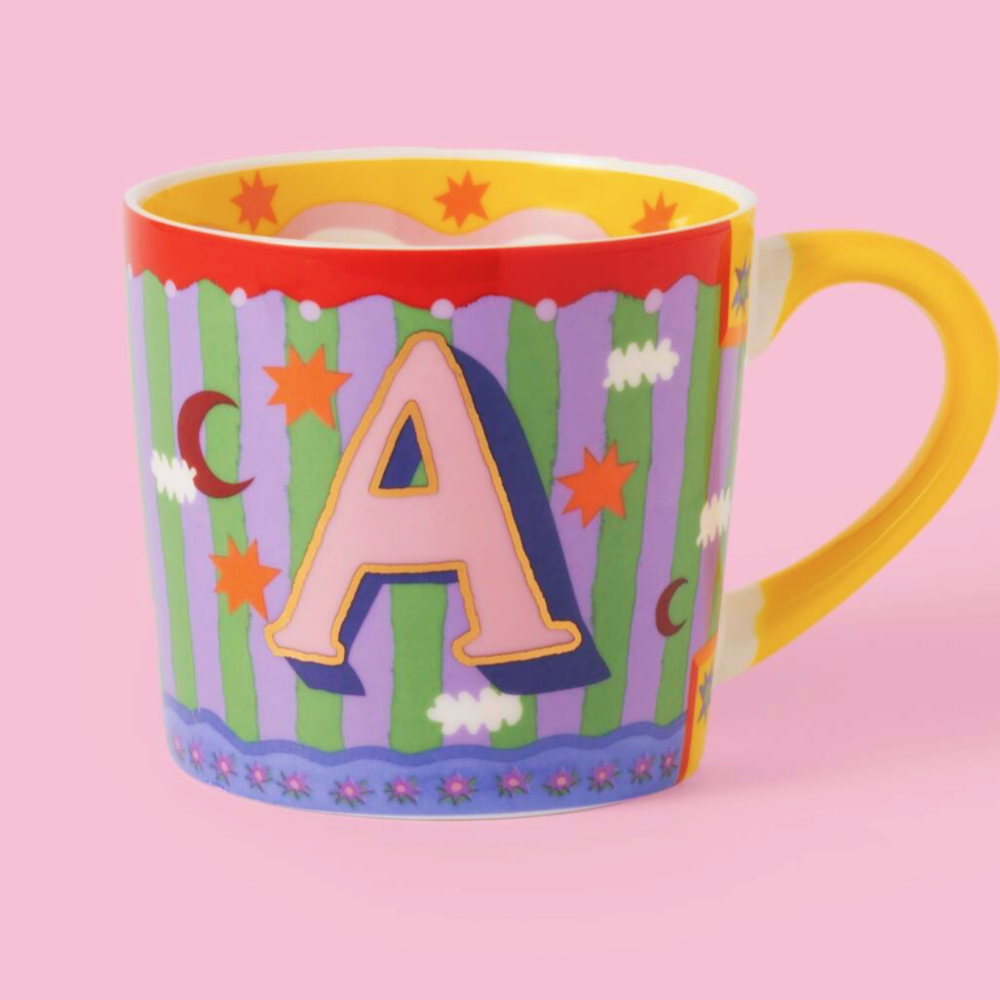 Bright Bold Groovy Letter Mug