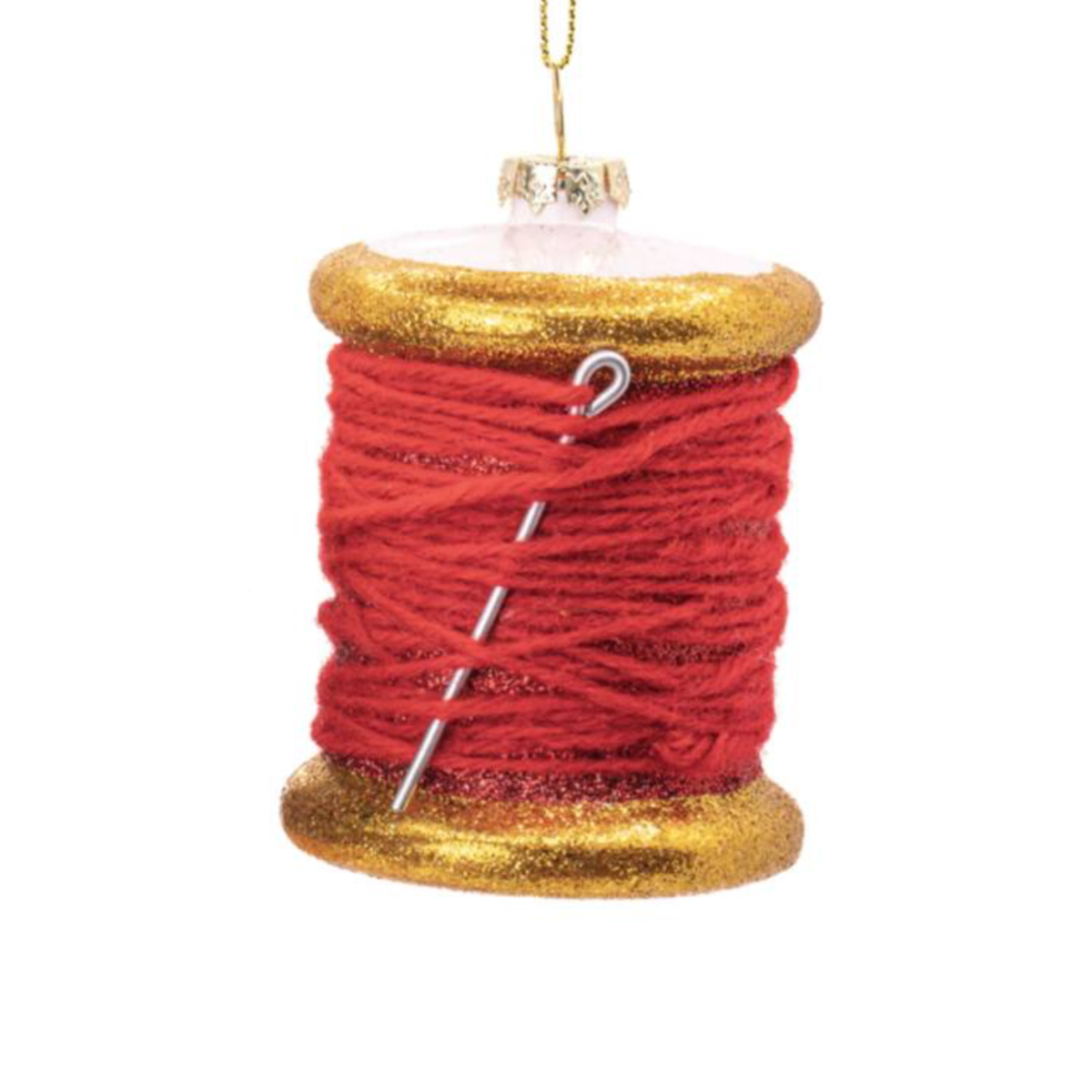 Thread Spool Glass Christmas Bauble