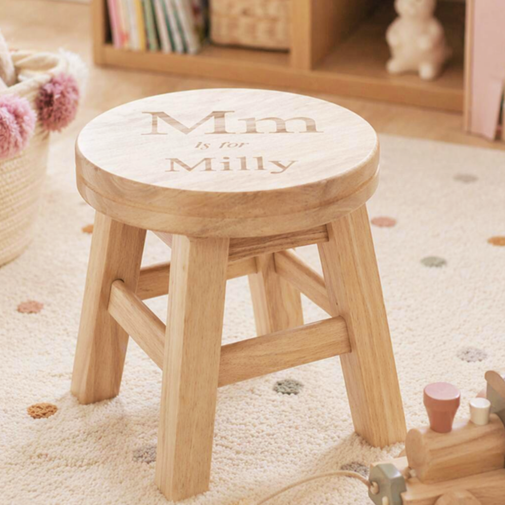 Personalised Big Letter Engraved Children's Stool