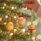Set of 3 Happy Potato Christmas Bauble