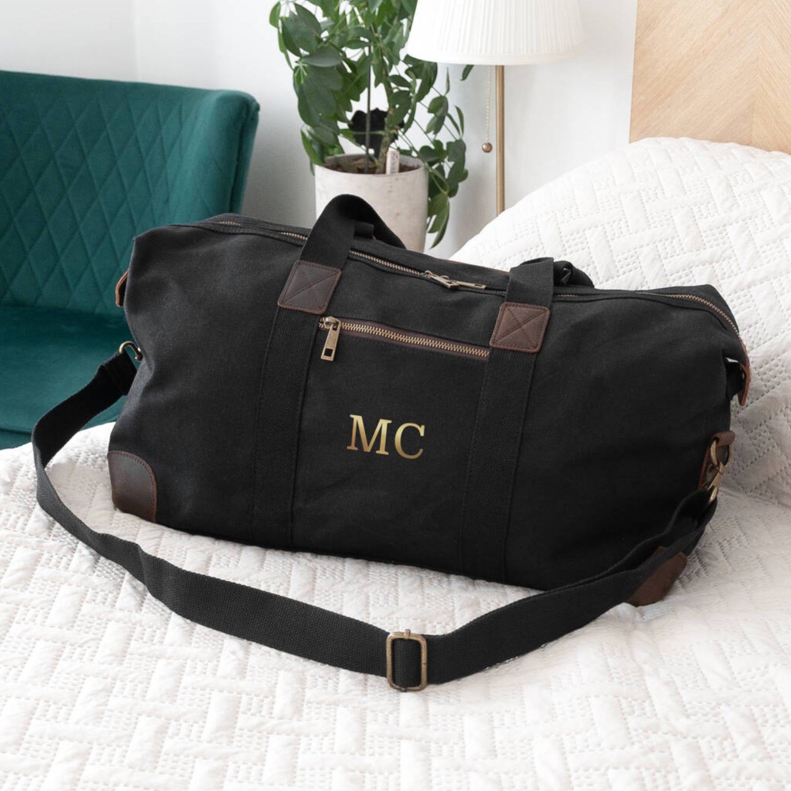 Monogrammed Luxury Waxed Canvas Holdall