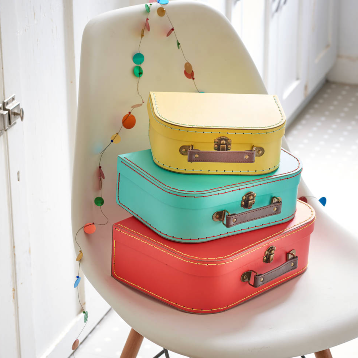 Set of 3 Personalised Retro Suitcases