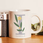 Personalised Floral Initial Mug