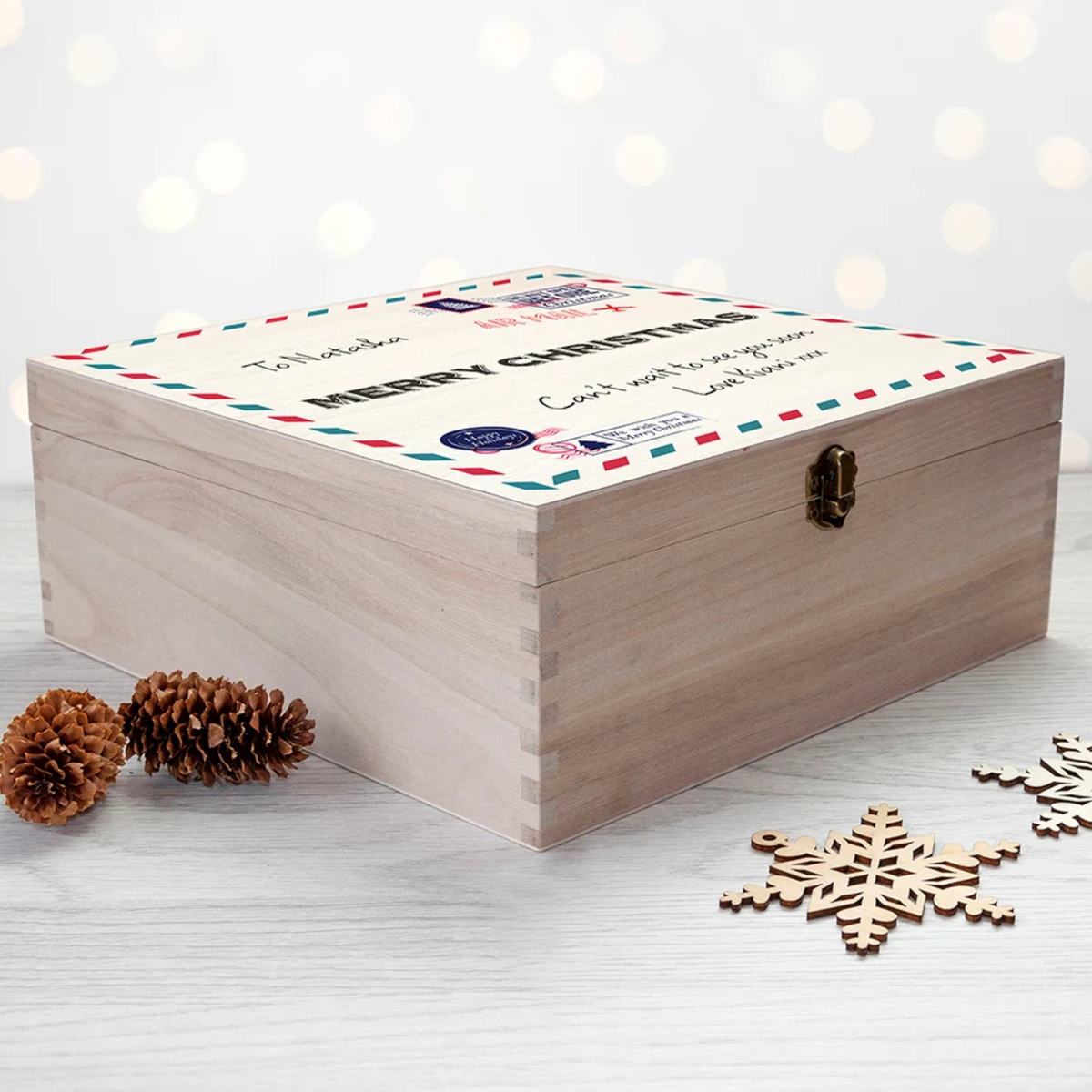 Personalised Nostalgic International Mail Christmas Box