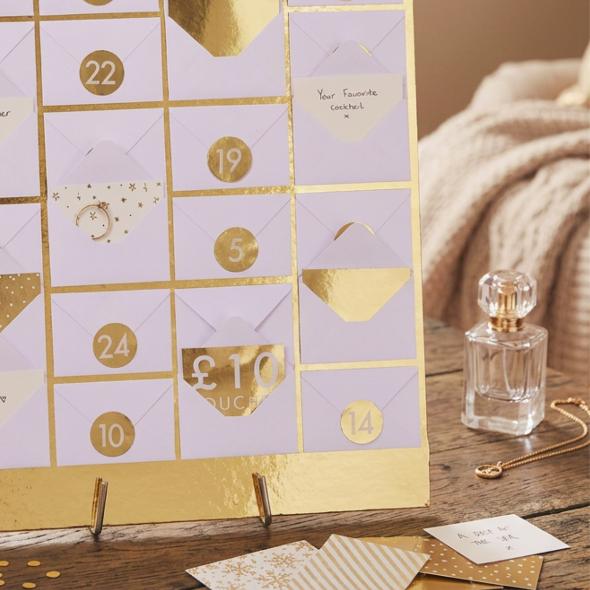 Mini Gold Foil Envelope Advent Calendar