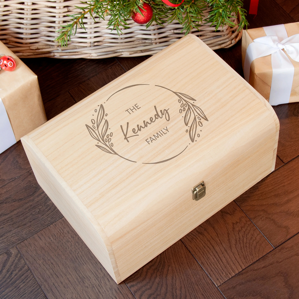 Personalised Family Christmas Keepsake Chest