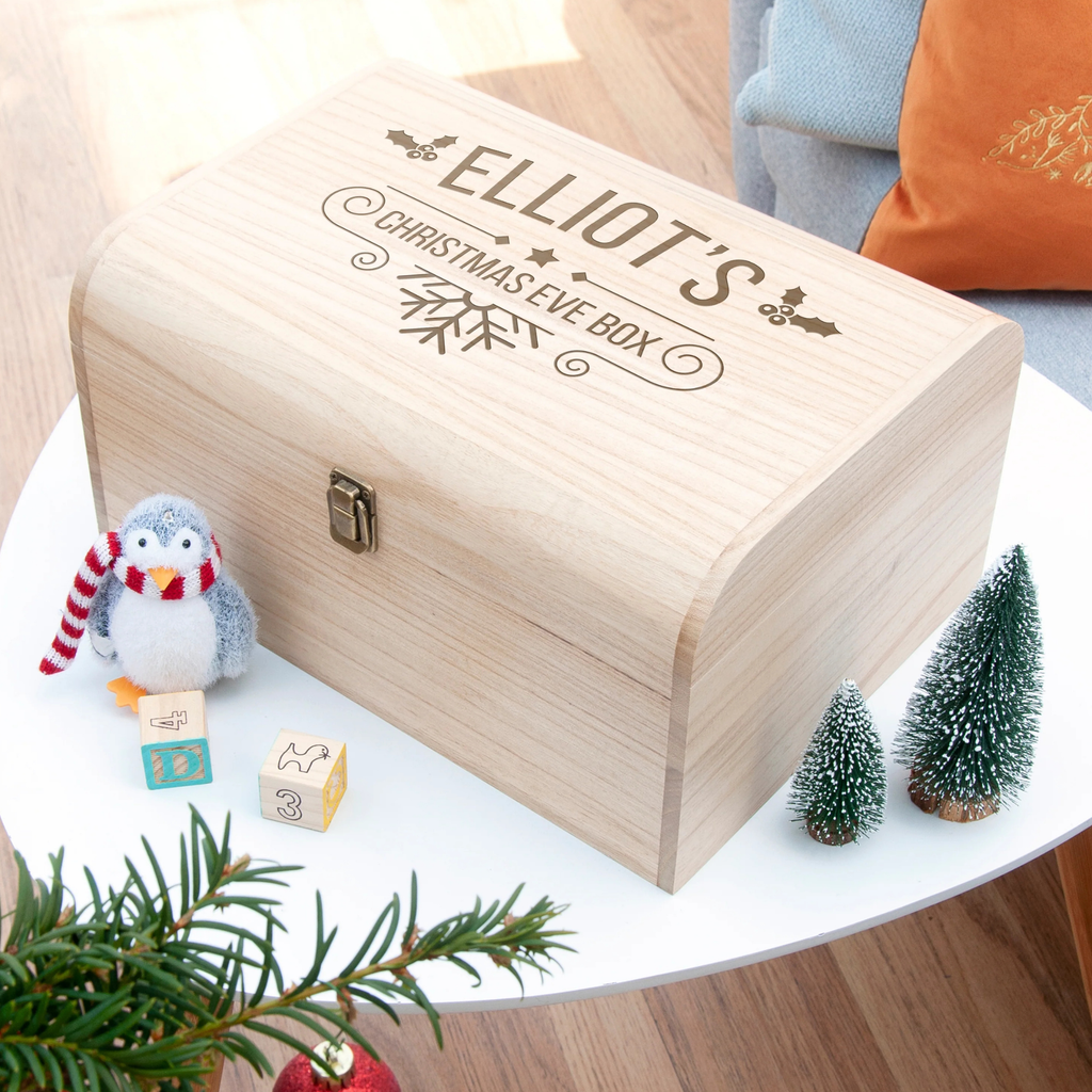 Personalised Holly Christmas Eve Chest