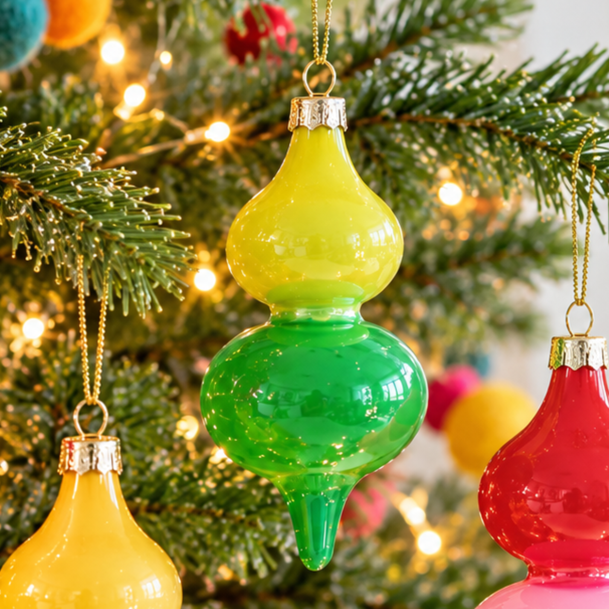 Colourblock Fine Glass Christmas Bauble