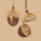 Opening Acorn Glass Christmas Bauble