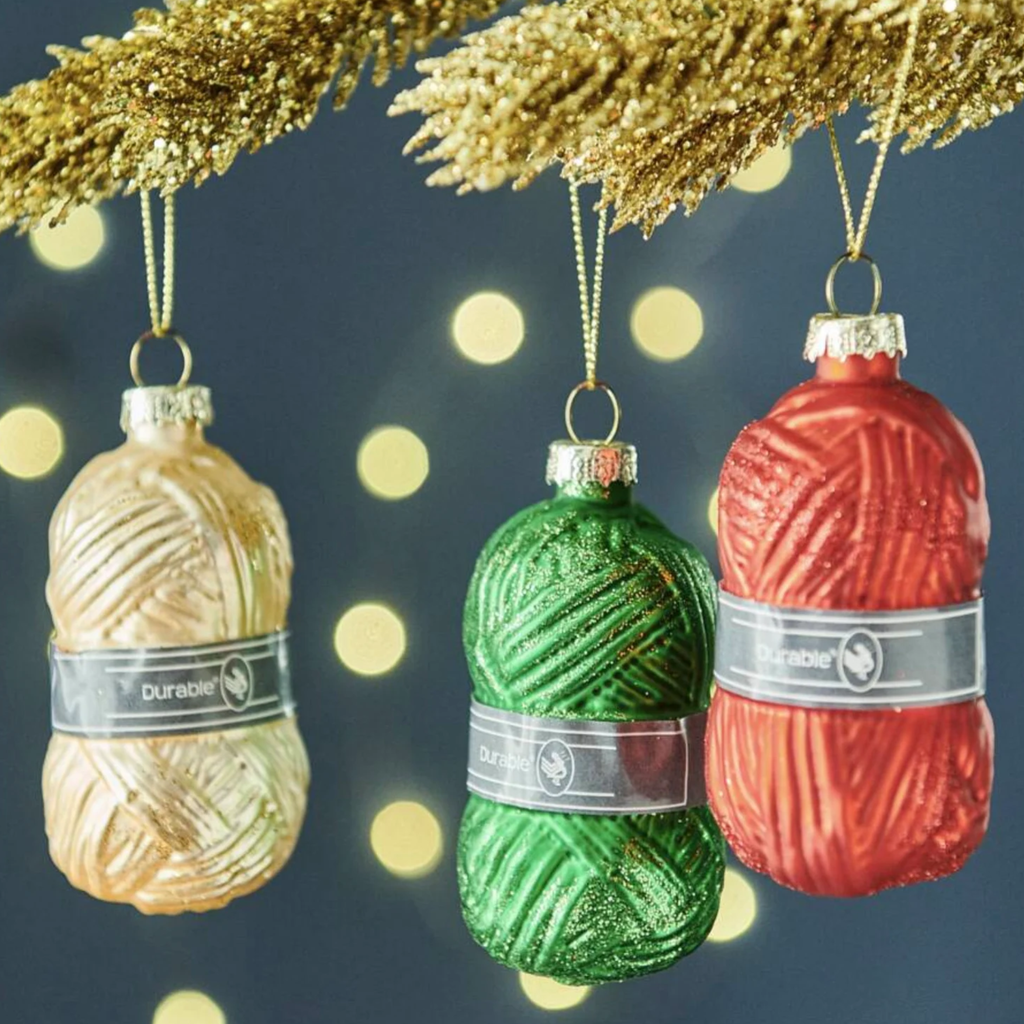 Set of 3 Knitting Wool Baubles