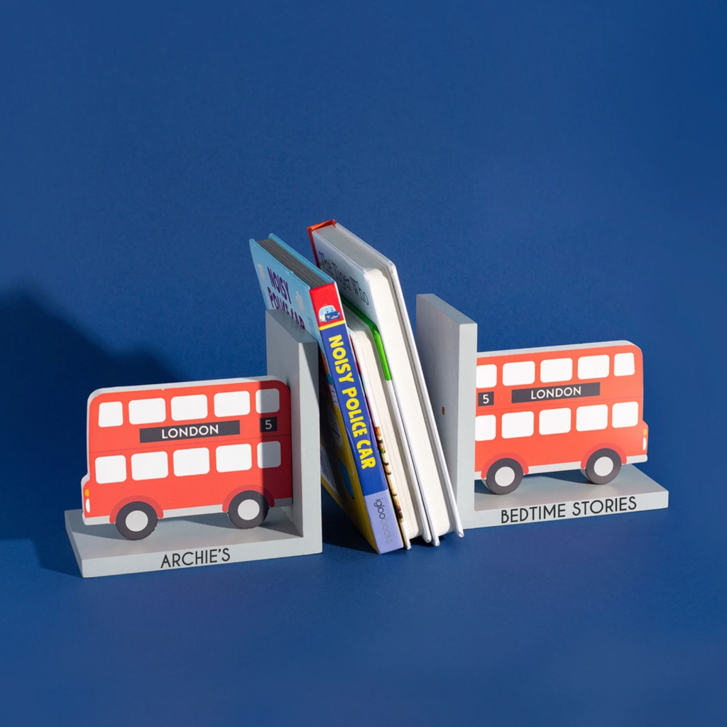 Personalised London Bus Bookends