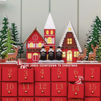 Personalised Red Wooden Advent Calendar With LED Lights
