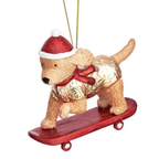 Skateboarding Cockapoo Christmas Bauble