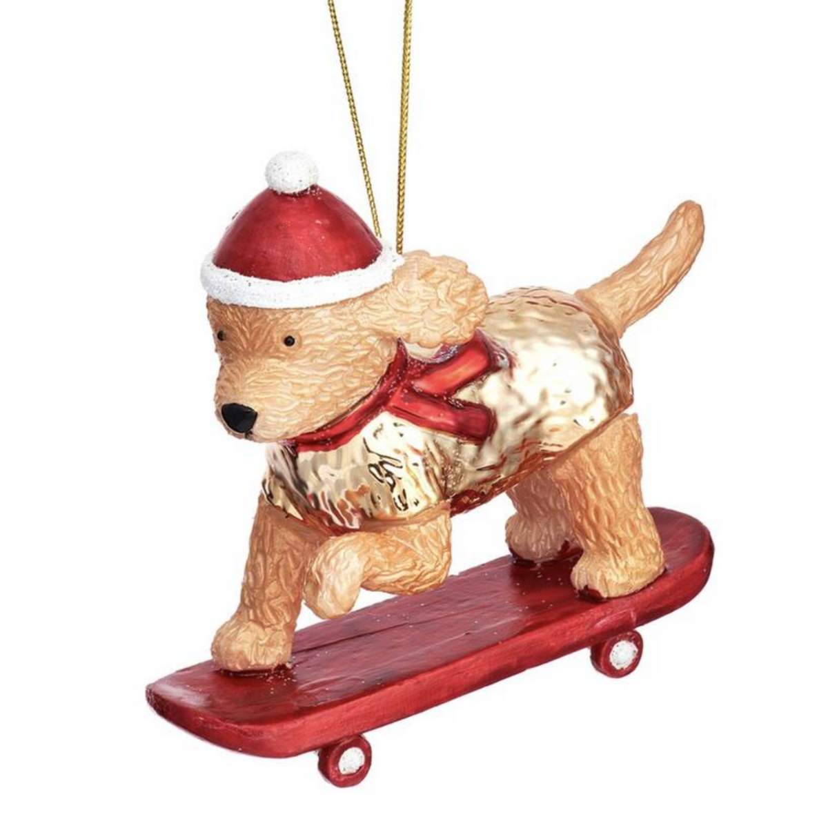 Skateboarding Cockapoo Christmas Bauble